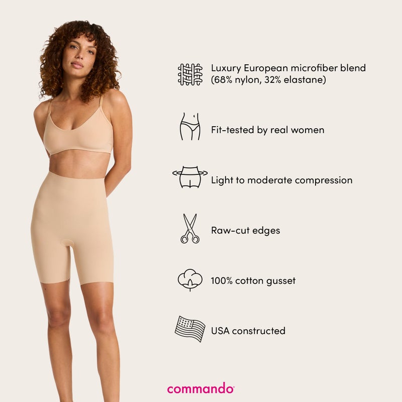 commando - Classic Control Shorts | Shapewear Shorts | Supportive & Smoothing | Soft & Breathable | No Rolling or Riding Up | Beige, Small - Image 4